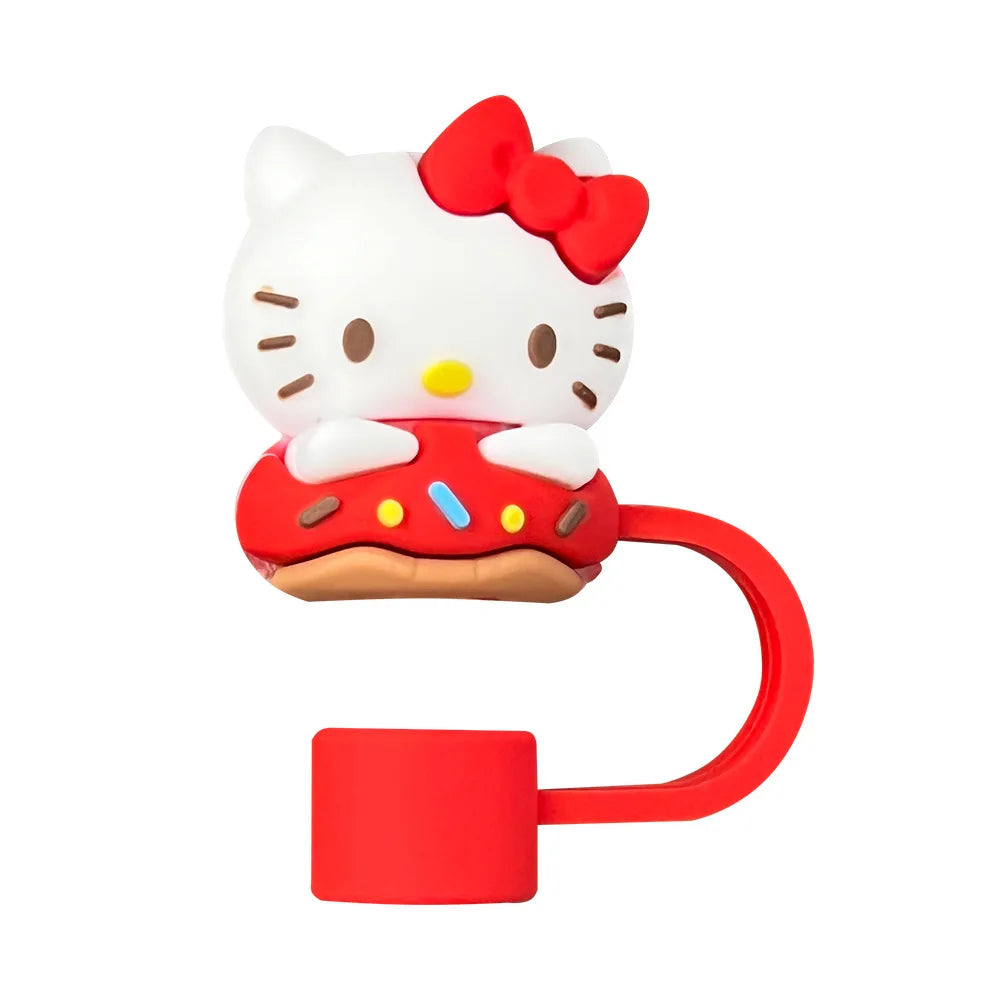 10mm Straw Cap Hello Kitty Straw Cover Water Cup Dustproof Straw Cover Food Grade Recyclable Y2k Fashion Toy Anime Cartoon Frind