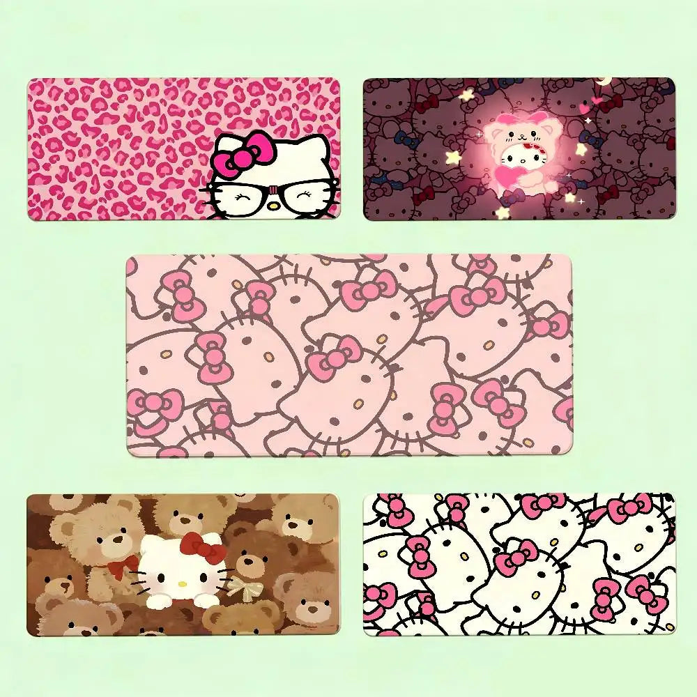 Kawaii Cartoon-H-hello-K-kittyS Cute Mouse Pad Computer Mat Deskpad Laptop Keyboard Mat Office Large Landscape Mousepad