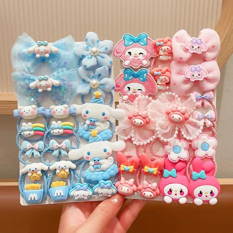 Hello Kitty Hair Accessories Set – Cute Cartoon Hair Ties, Hair Clips & Scrunchies for Girls and Kids
