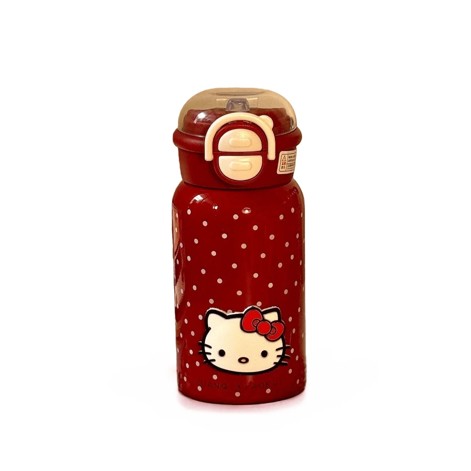 Hello Kitty Retro Red Polka Dot Thermos Cup – 316 Stainless Steel Vacuum Travel Water Bottle for Students