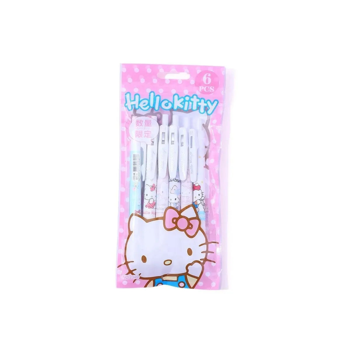 6Pcs Sanrio Hello Kitty Gel Pens – Kawaii Black Ink Signature Pens – Cute Stationery Writing Tools for School, Office & Gifts