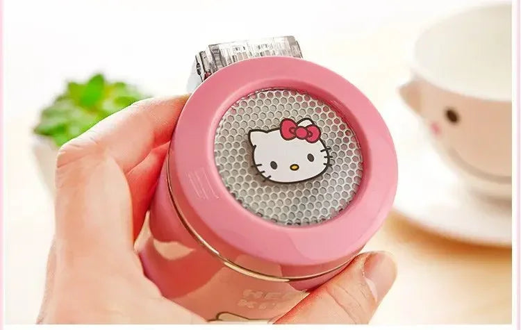 Hello Kitty LED Light-Up Car Ashtray – Cute Kawaii Cartoon Decor with Lid for Car Interior