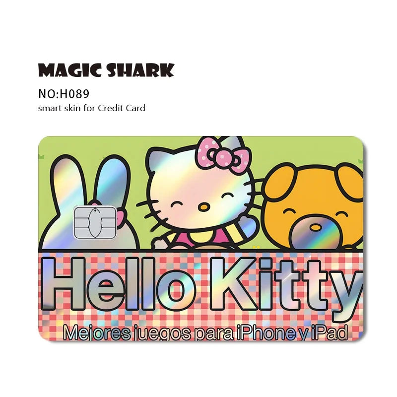 Hello Kitty & Kuromi Holographic Laser Shiny Card Skin Sticker for Debit & Credit Cards 💳🎀