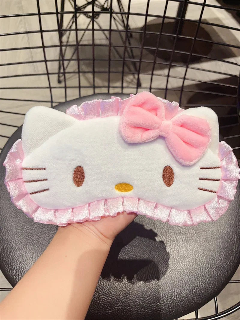 Cartoon My Melody Blindfold Cat Kawaii Eye Mask Comfortable Sleeping Blindfolds Japanese Style Eyeshade Girl