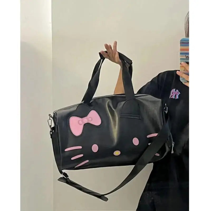 Hello Kitty Large Capacity Travel Bag – Waterproof Crossbody Luggage & Fitness Tote for Women