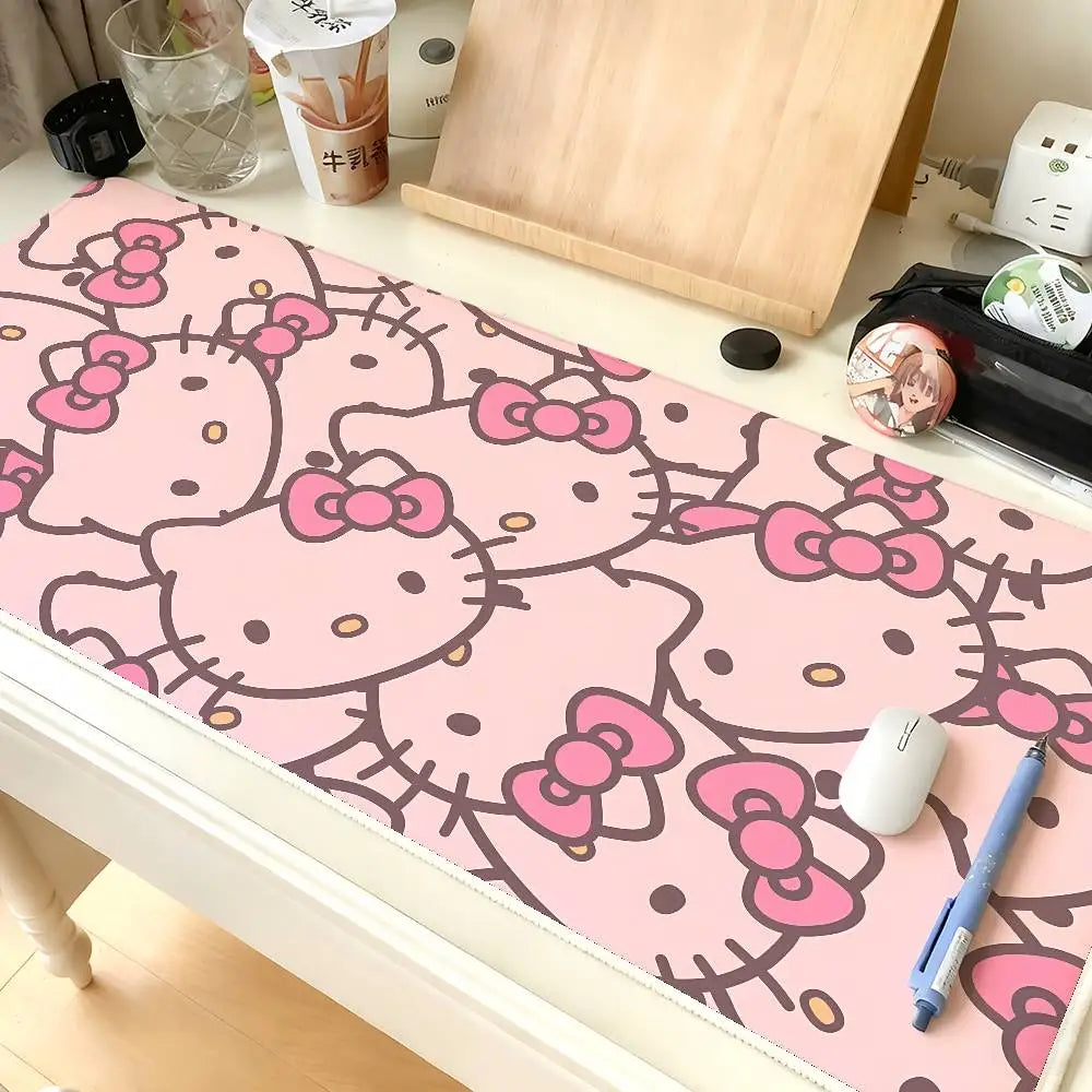 Kawaii Cartoon-H-hello-K-kittyS Cute Mouse Pad Computer Mat Deskpad Laptop Keyboard Mat Office Large Landscape Mousepad