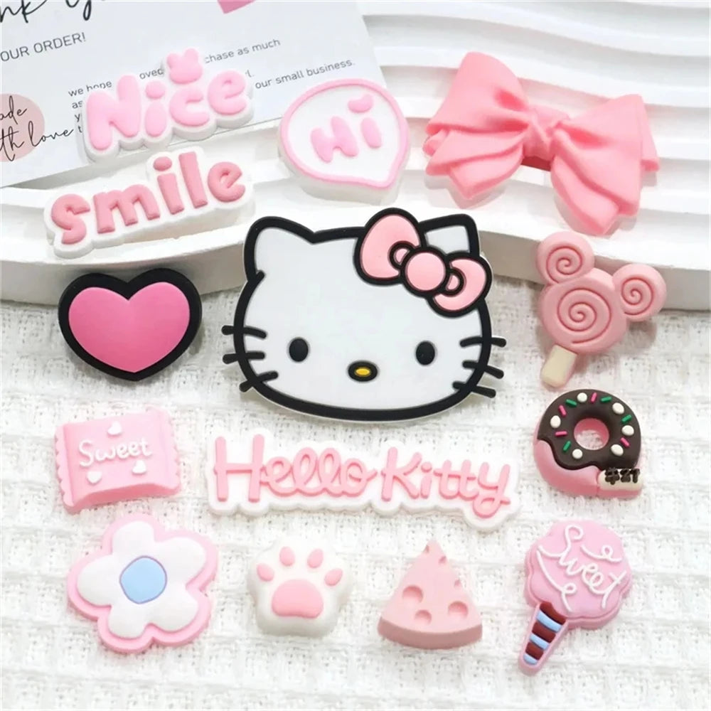 Hello Kitty Pink Series Shoe Charms – Cute Cartoon DIY Clog Accessories for Sandals & Garden Shoes