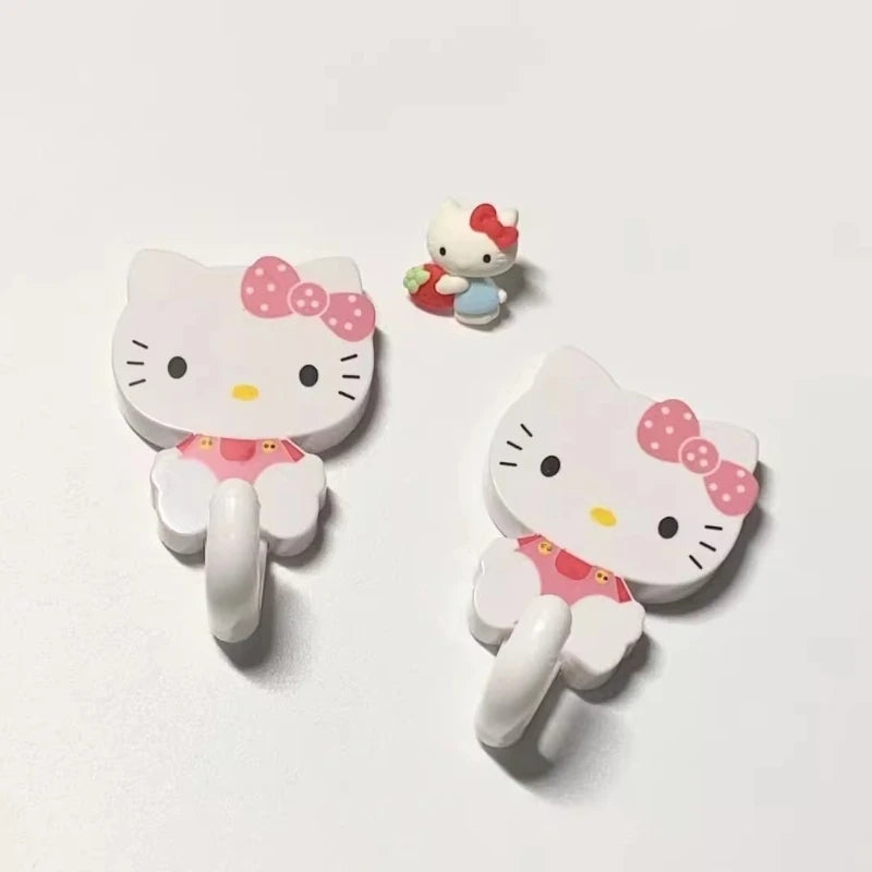 Hello Kitty Cartoon Wall Hook – Cute Markless Strong Sticky Doll Hook for Dorm, Bathroom & Home Decor