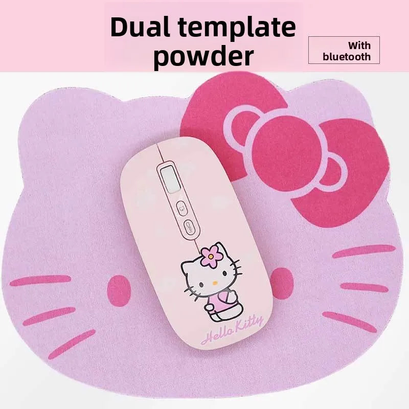 Cute cartoon character Hello kitty wireless Bluetooth dual-mode mouse Cute and fun rechargeable universal mouse Holiday gift