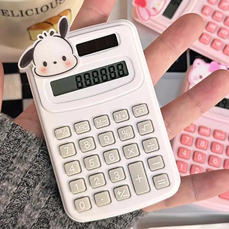 Cute Cartoon Calculator for Students Mini Portable 8-Digit Display Math Office School Supplies Accounting Tool Gift Essentials