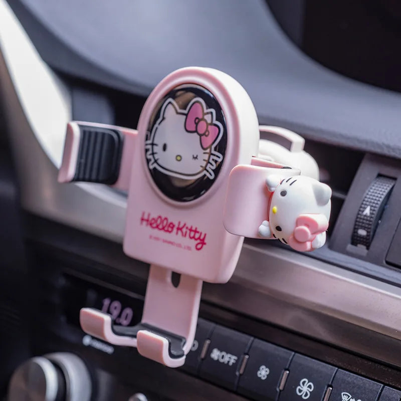 Hello Kitty Car Phone Mount with Aromatherapy Clip – Cute Air Vent & Suction Cup Holder for Navigation