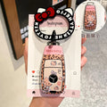 Sanrio Car Key Shell Leopard Print Key Storage Hello Kitty Leopard Print Cartoon Key Chain Cute Car Decoration Accessories Gift
