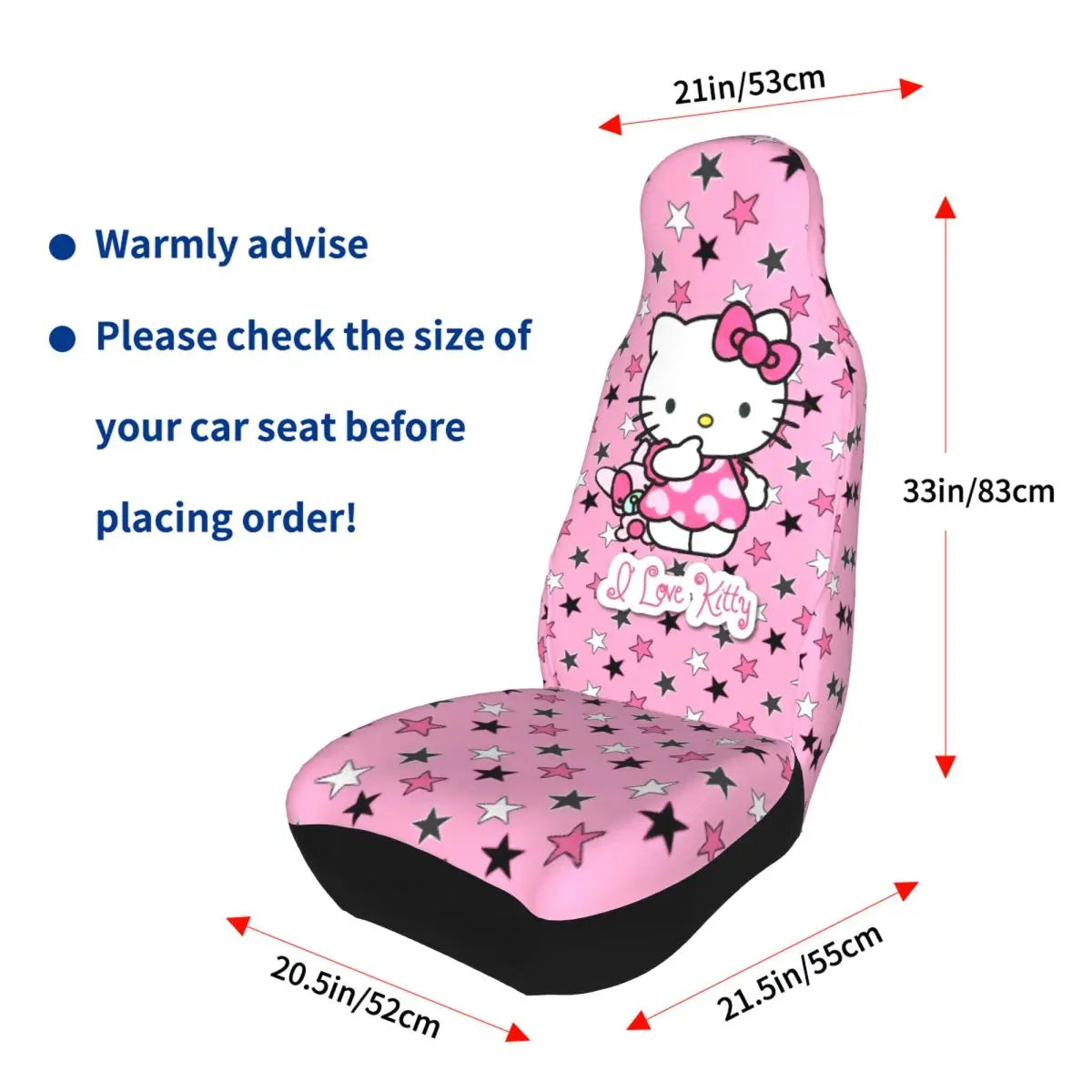 Hello Kitty Star Car Seat Cover – Universal All-Season Seat Protector for Cars, SUVs & Trucks