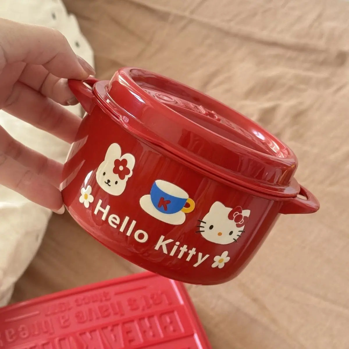 Hello Kitty Anime Lunch Box & Instant Noodle Bowl – PP Microwave-Safe Large Capacity Portable Food Container