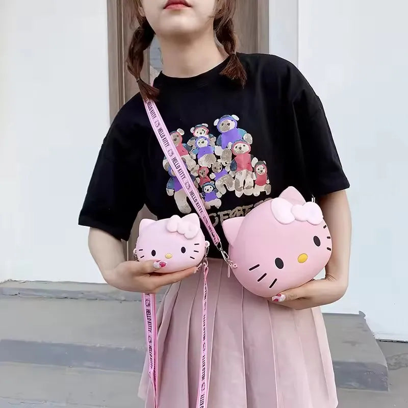 Hello Kitty 3D Crossbody Bag – Kawaii Small Messenger Phone Purse (11cm / 19cm) for Women & Girls