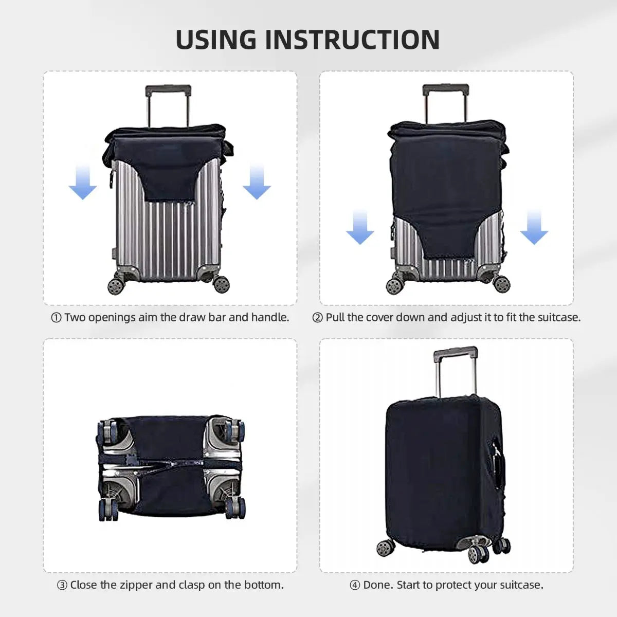 Custom Girls Kitten Classical Printing Luggage Cover Elastic Cute KT Cat Travel Suitcase Protective Covers Fits 18-32 Inch