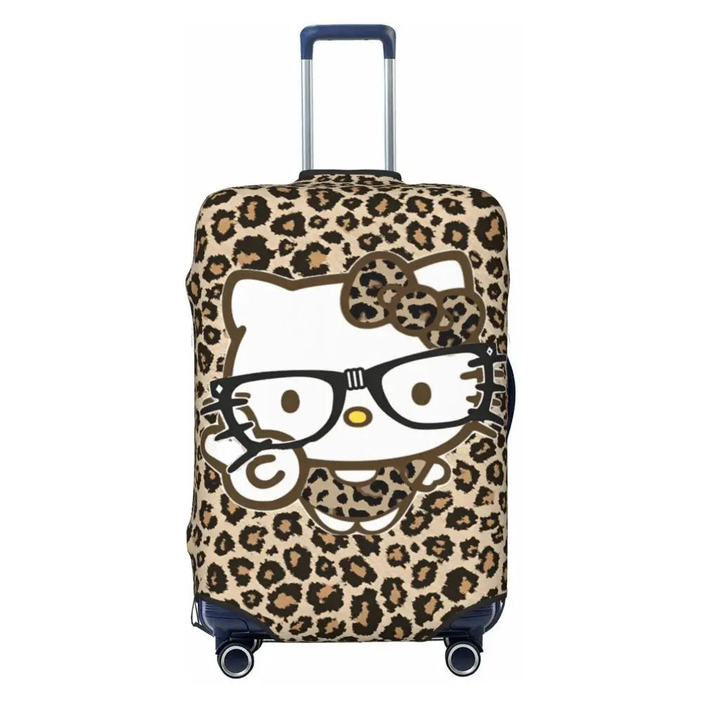 Custom Girls Kitten Classical Printing Luggage Cover Elastic Cute KT Cat Travel Suitcase Protective Covers Fits 18-32 Inch