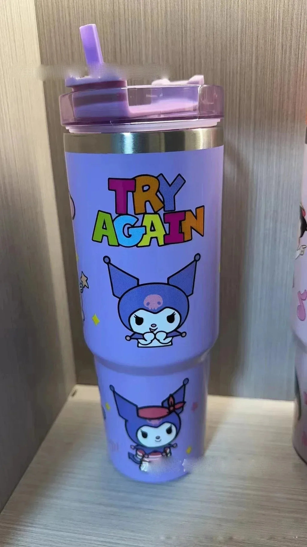 Kawaii Hello Kitty 900ML Thermos Cup Anime Sanrio Kuromi Cinnamoroll High Capacity Car Cup 304 Stainless Steel Vacuum Coffee Cup