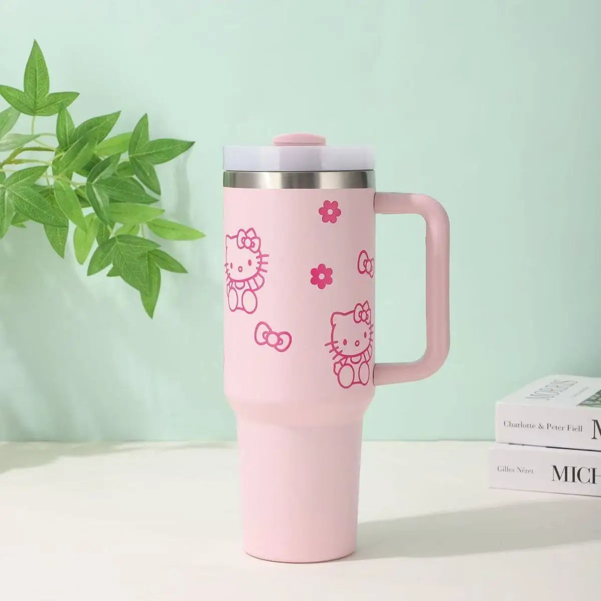 Hello Kitty Stainless Steel Insulated Straw Cup – Cute Vacuum Water Bottle for Hot & Cold Drinks