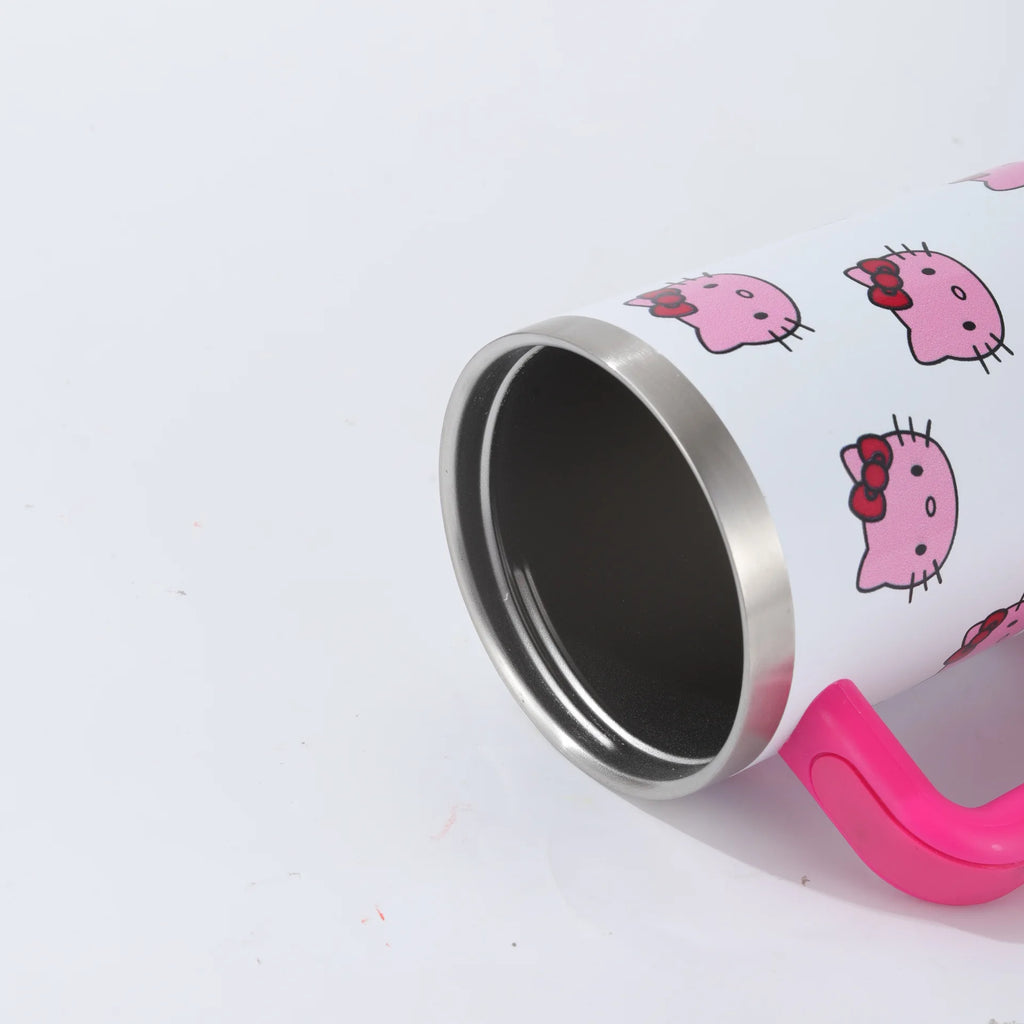 New 40oz Hello Kitty Insulated Tumbler – Stainless Steel Vacuum Thermal Water Bottle – Large Capacity Travel Flask for Women & Men