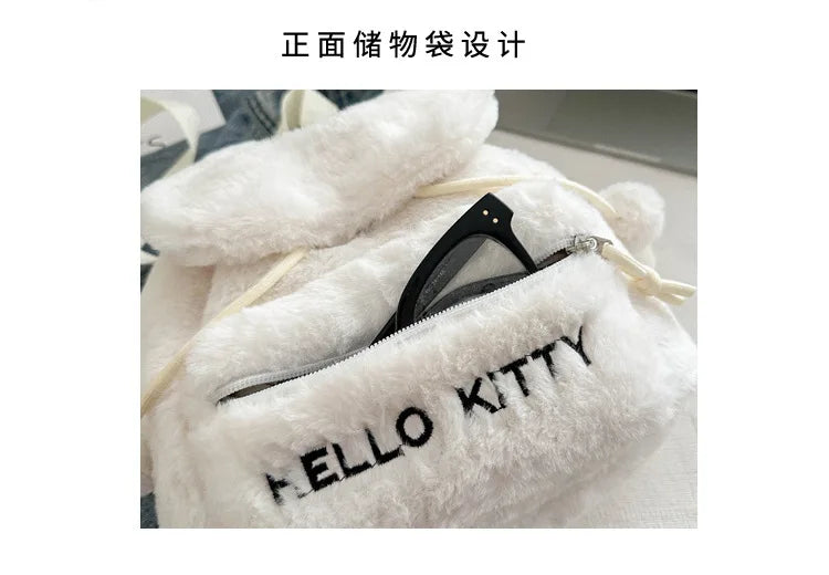 Sanrio Plush Backpack Cartoon Kuromi Melody Cute Backpack Female Sweet Backpack Doll Bag