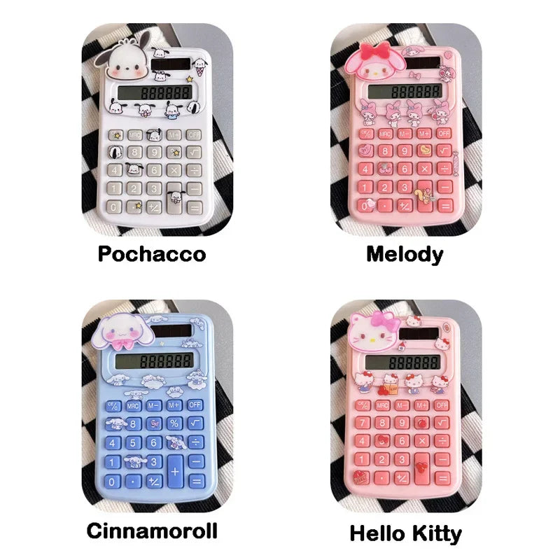 Cute Cartoon Calculator for Students Mini Portable 8-Digit Display Math Office School Supplies Accounting Tool Gift Essentials