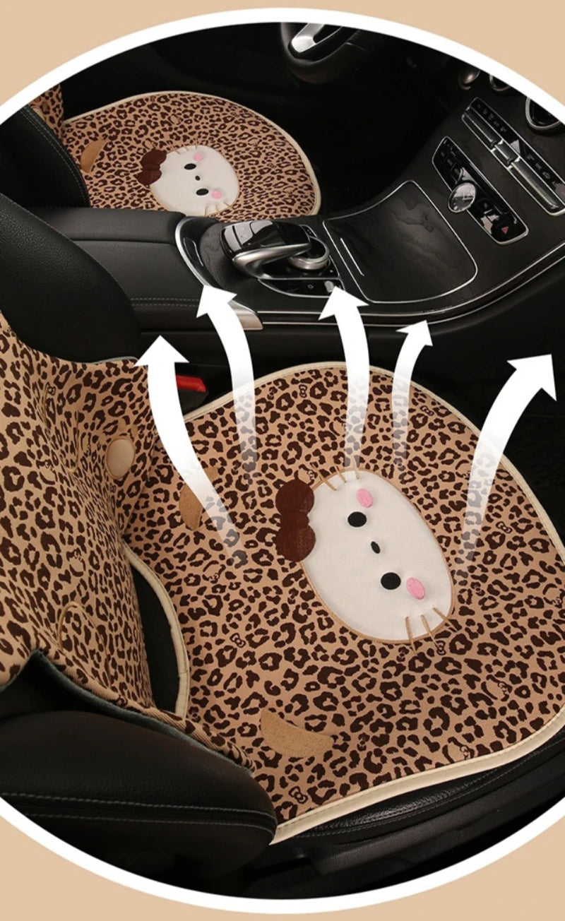Hello Kitty Car Neck & Lumbar Support Pillow Set – Cute Cartoon Headrest Cushion for Travel & Driving Comfort