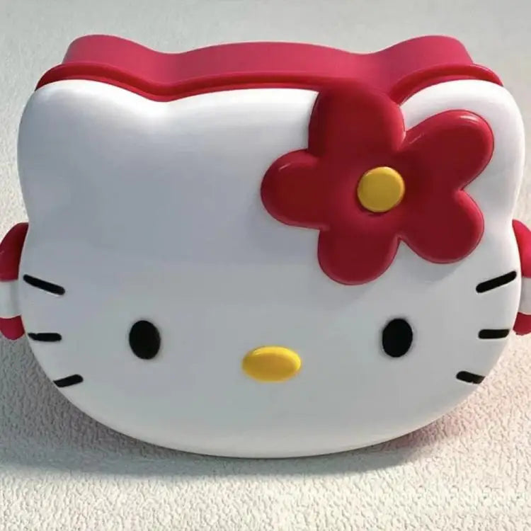 Kawaii Hello Kitty Double Lunch Box Microwave Plastic Lunch Box Student Fruit Lunch Box Cute Daily Tableware