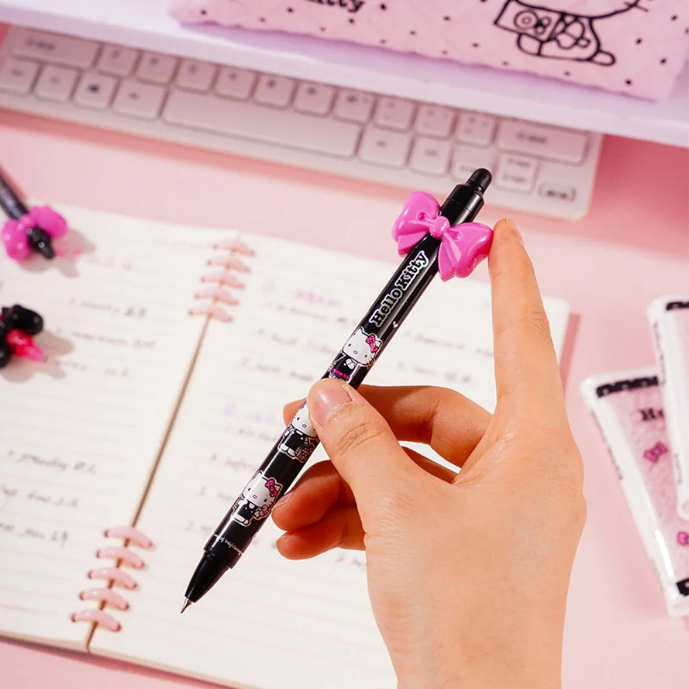 Sanrio Kuromi 0.5mm Black Gel Pen – Push-Button Cute Campus Signature Ballpoint Pen – Writing & Drawing Pen for School, Office & Gifts
