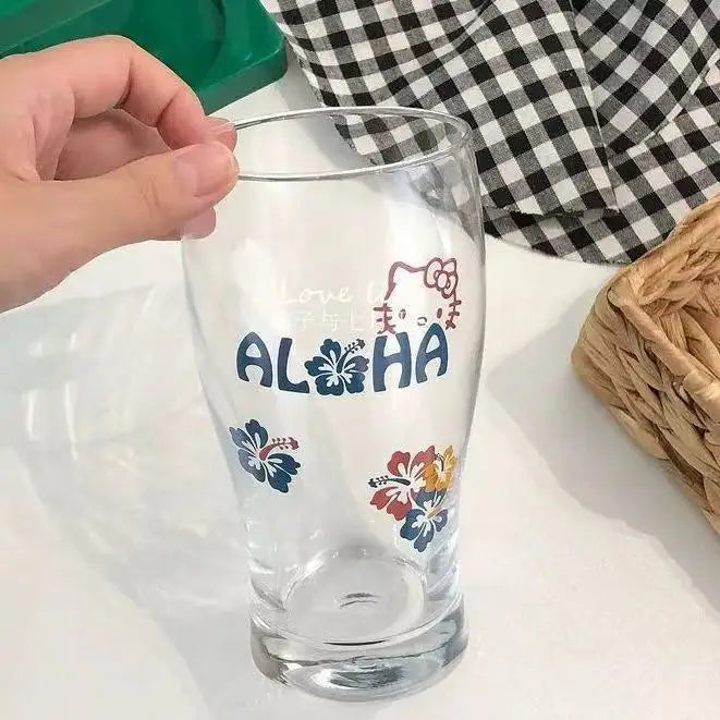 Sanrio Hello Kitty Glass Cup Yanzhijia Party Atmosphere Beer Mug Fashion Simple Cartoon Send To Friends Birthday Gift Cute 2026