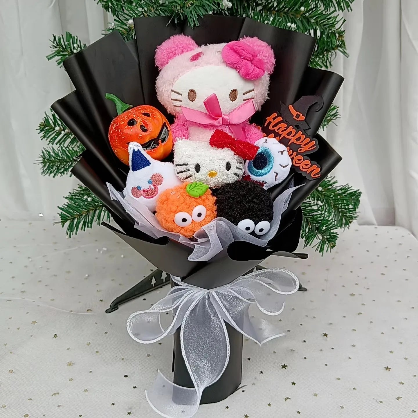 Hello Kitty Cartoon Plush Bouquet – Rose Flower Doll Arrangement for Home Decor & Gift (Valentine’s, Christmas & Wedding)