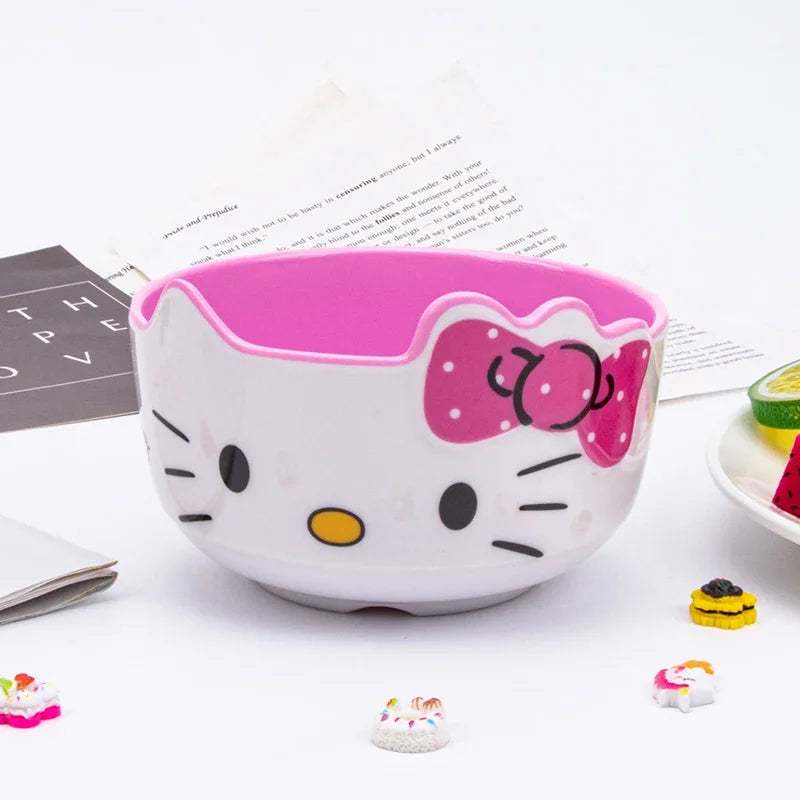 Kitty Unbreakable Kids Bowl with Large Capacity BPA-Free Dishwasher Safe Heat-Resistant Melamine Baby Tableware for Kids Adults