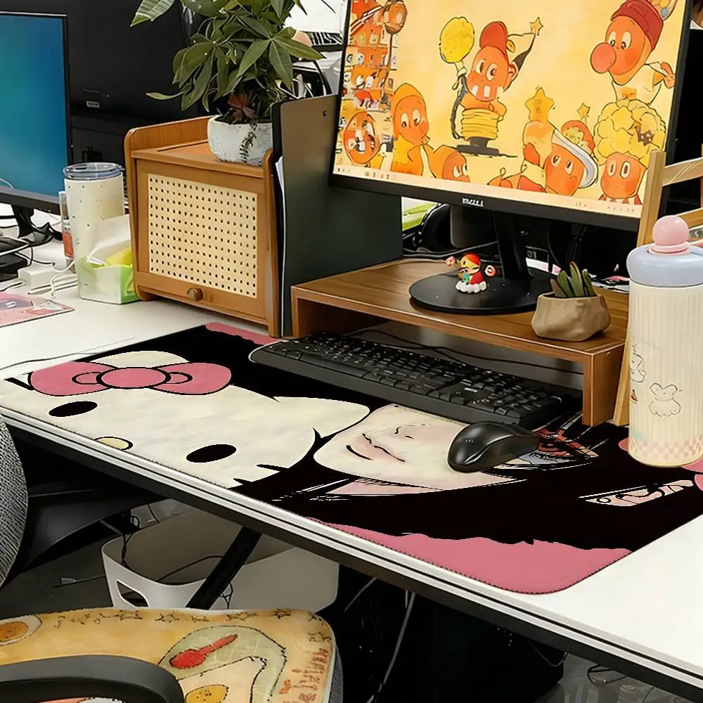 Kawaii Cartoon-H-hello-K-kittyS Cute Mouse Pad Computer Mat Deskpad Laptop Keyboard Mat Office Large Landscape Mousepad