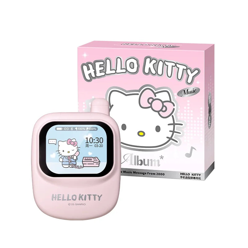 Hello Kitty Wireless Bluetooth Earphones Intelligent Touch Screen Anime Peripheral Creative Gift High Quality Noise Reduction