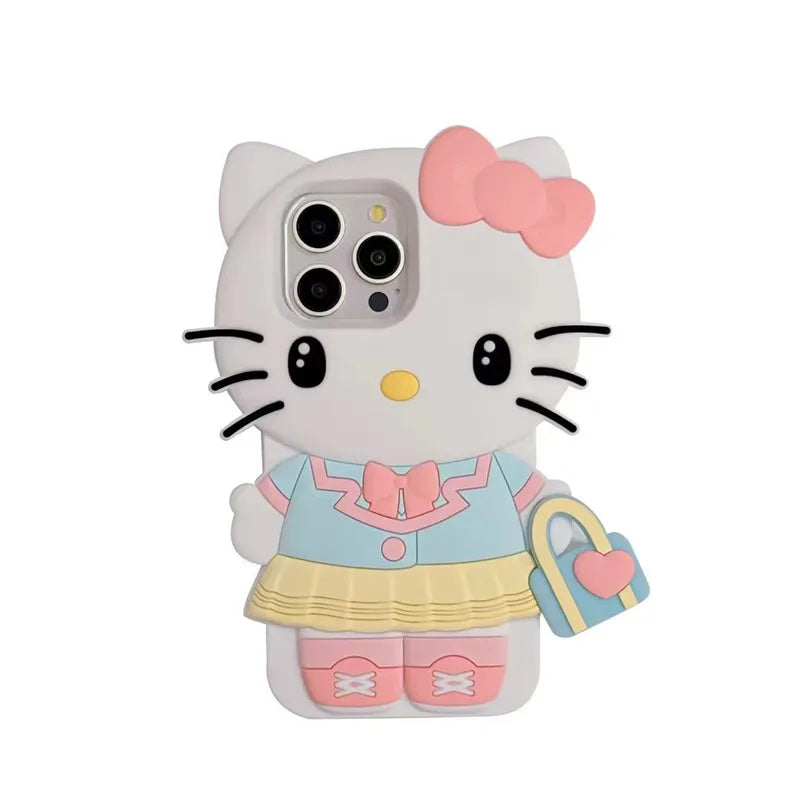 Handbag KT Kuromi For iPhone 17 16 15 14 13 12 11 Pro Max Silicone Soft Cover Case