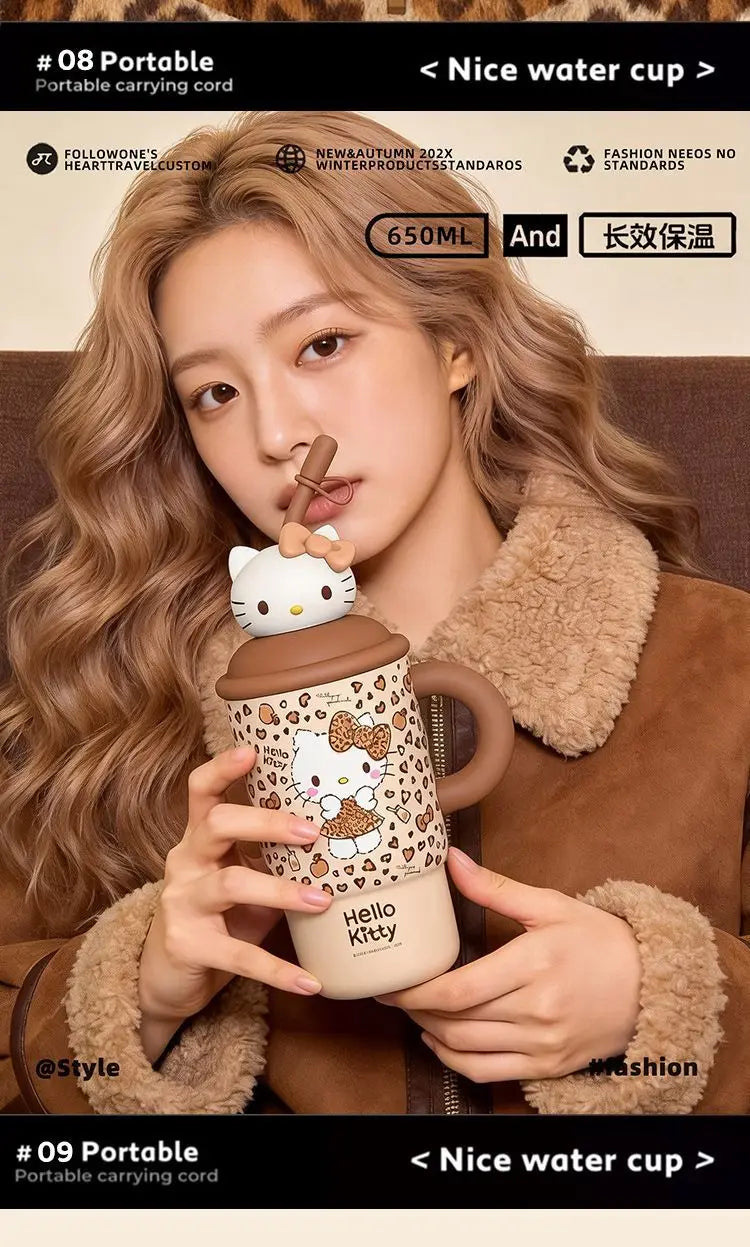 Sanrio Hello Kitty Bestie Sweethearts Birthday Gift Practical Water Cup Ice Bully Cup Lovable Fashion Send A Friend Away Cartoon