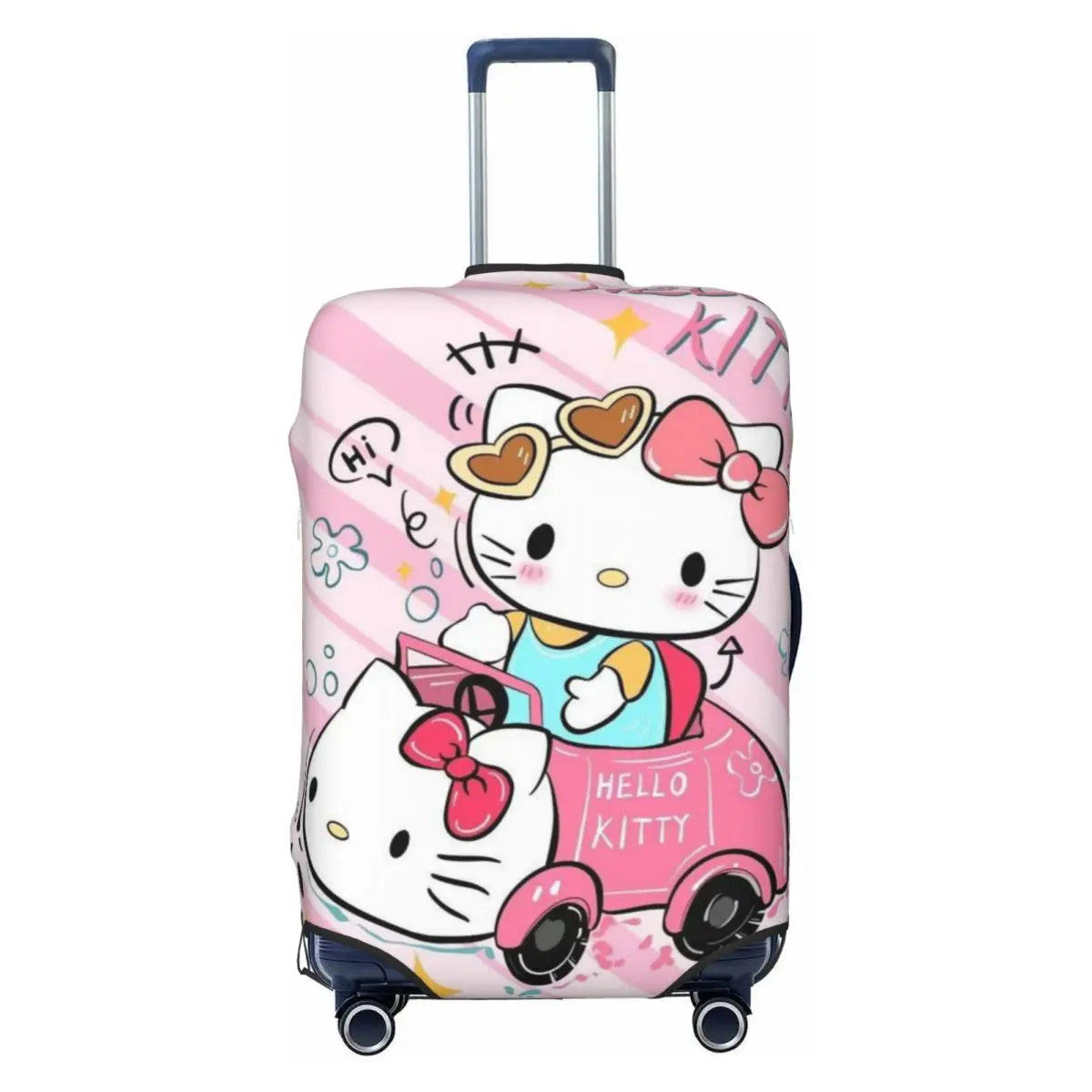 Custom Girls Kitten Classical Printing Luggage Cover Elastic Cute KT Cat Travel Suitcase Protective Covers Fits 18-32 Inch