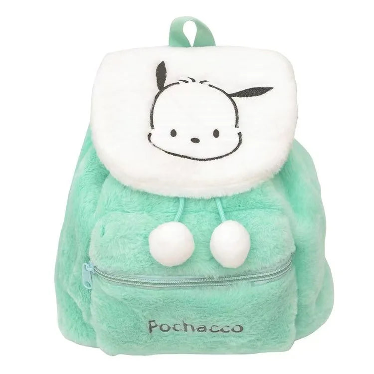 Sanrio Plush Backpack Cartoon Kuromi Melody Cute Backpack Female Sweet Backpack Doll Bag