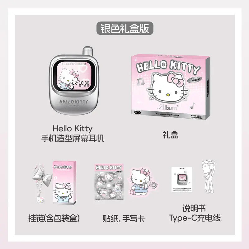 Martube Sanrio Hello Kitty Screen Display Smart Bluetooth Earbuds In-Ear Hi-Fi Sound Noise Cancelling Headset Birthday Toy Gift