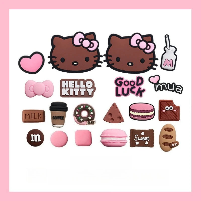 Beach Style Hello Kitty Shoe Charms Set – Cute Bow Sandal Accessories for Clogs & DIY Shoe Decoration