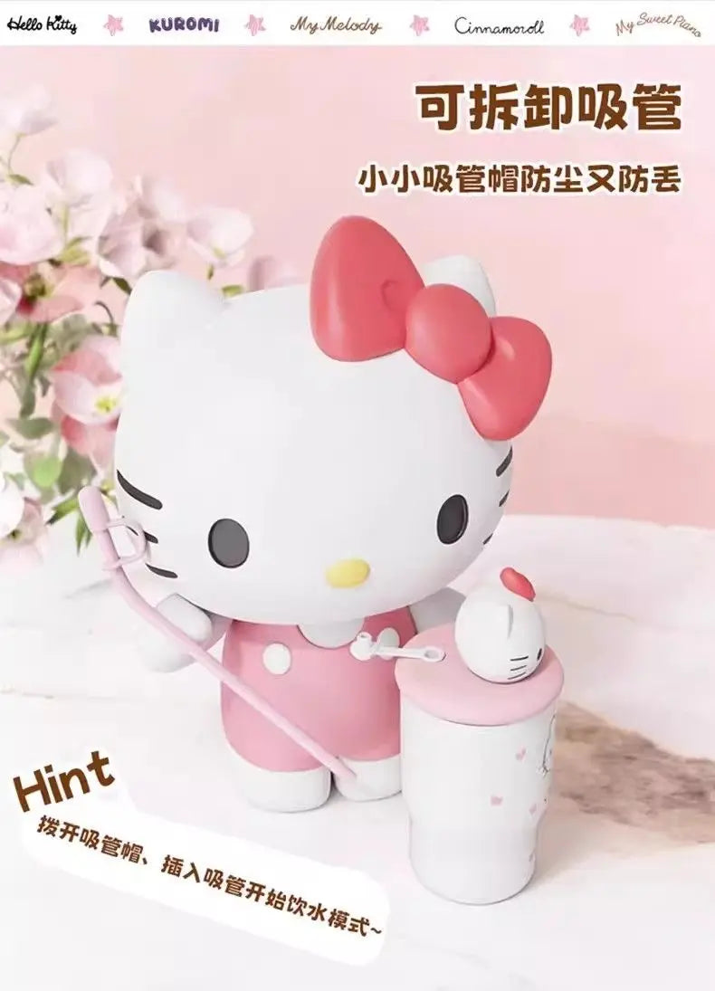 Anime Sanrio Hello Kitty Thermos Cup Cinnamoroll Girls Gift Cute Large Capacity Sippy Cup Cartoon Kawaii Lovely Student 2026