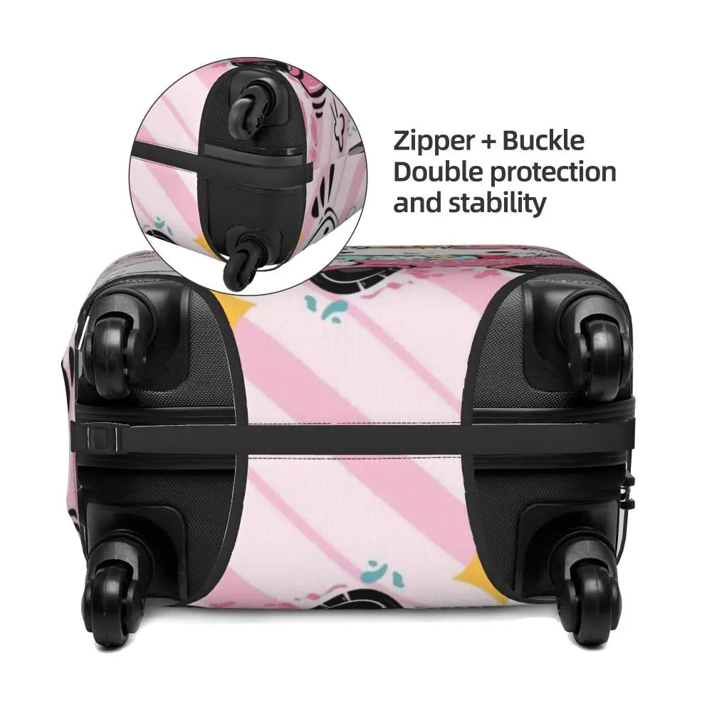 Custom Girls Kitten Classical Printing Luggage Cover Elastic Cute KT Cat Travel Suitcase Protective Covers Fits 18-32 Inch