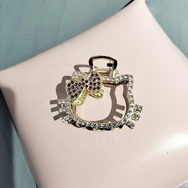 Hello Kitty Crystal Shark Hair Clip – Sparkling Rhinestone Hair Claw for Women & Girls