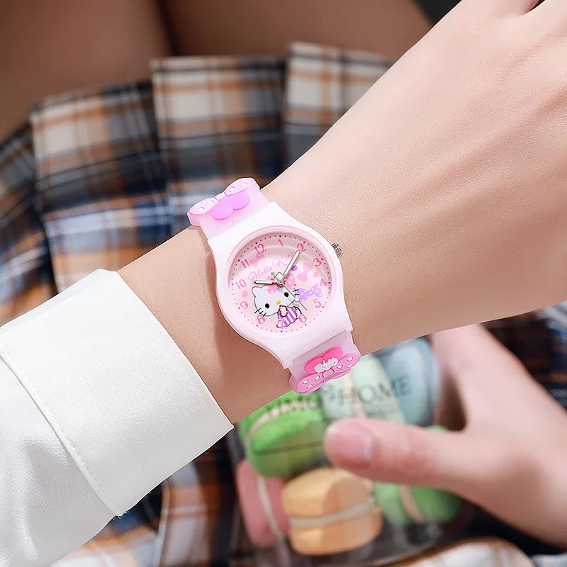 Hello Kitty 3D Cartoon Kids Watch – Waterproof Quartz Wristwatch Gift Set for Girls