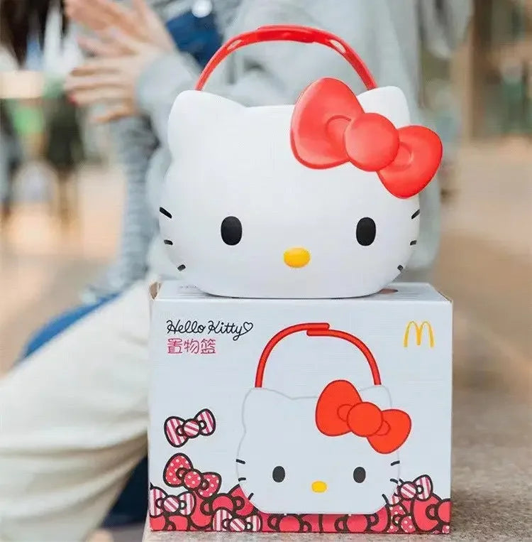 Hello Kitty Car Storage Organizer – Cute Sanrio Backseat Storage Box & Handheld Storage Basket for Car Accessories