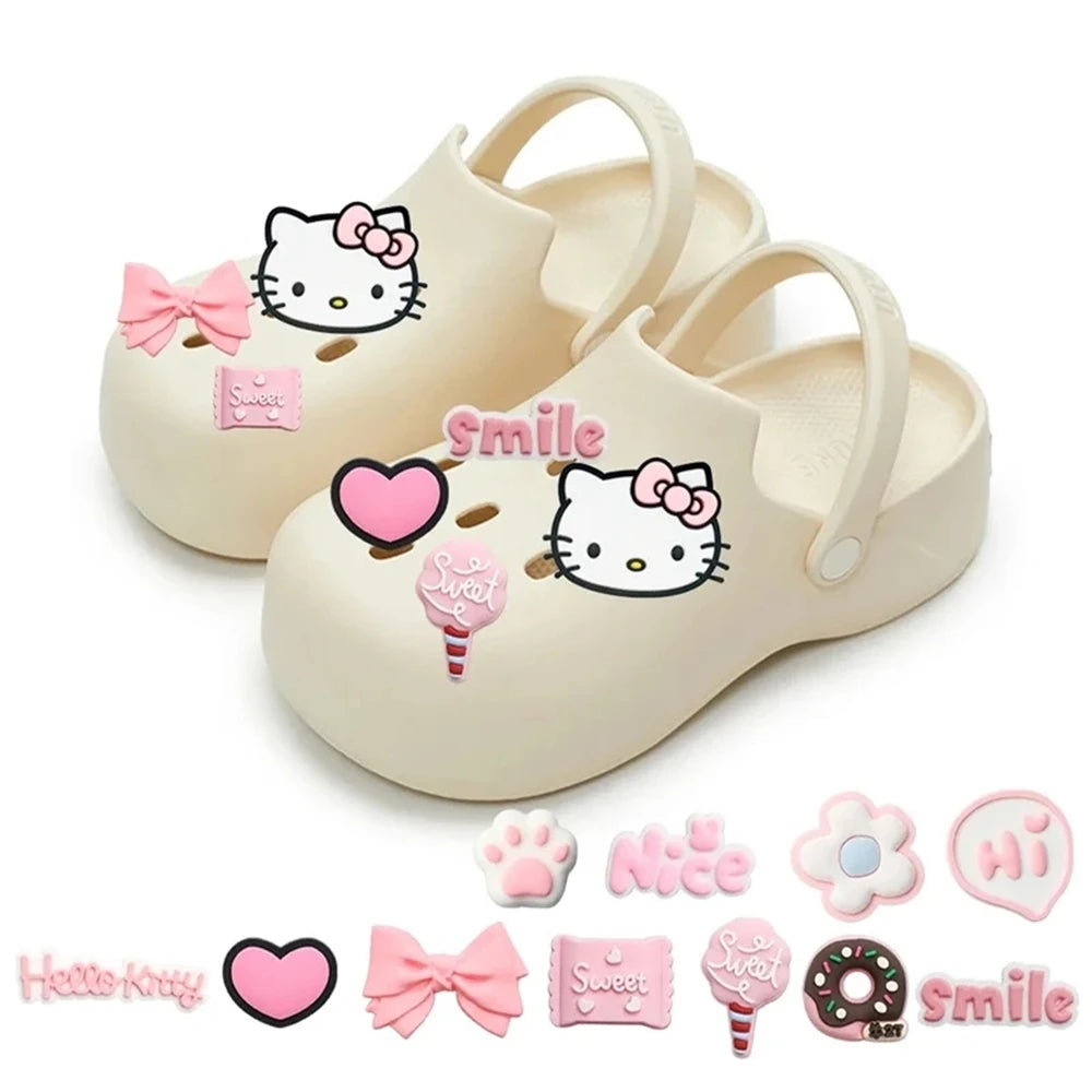 Hello Kitty Pink Series Shoe Charms – Cute Cartoon DIY Clog Accessories for Sandals & Garden Shoes