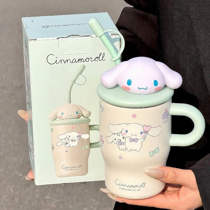 Anime Sanrio Hello Kitty Thermos Cup Cinnamoroll Girls Gift Cute Large Capacity Sippy Cup Cartoon Kawaii Lovely Student 2026