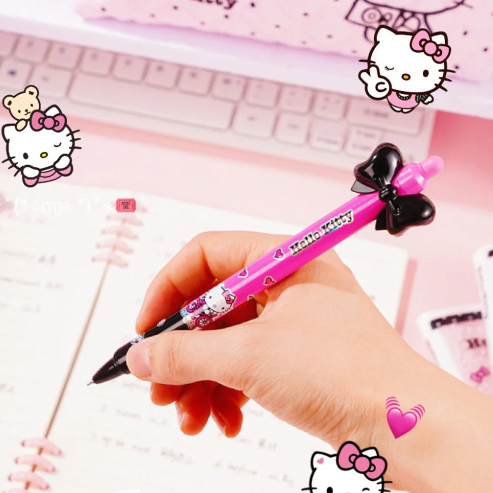 Sanrio Kuromi 0.5mm Black Gel Pen – Push-Button Cute Campus Signature Ballpoint Pen – Writing & Drawing Pen for School, Office & Gifts