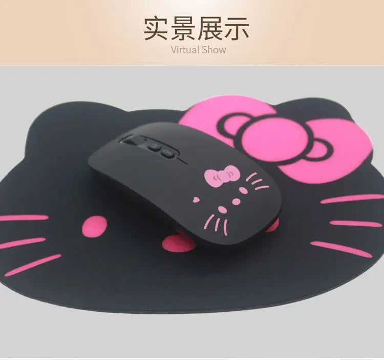Cute cartoon character Hello kitty wireless Bluetooth dual-mode mouse Cute and fun rechargeable universal mouse Holiday gift