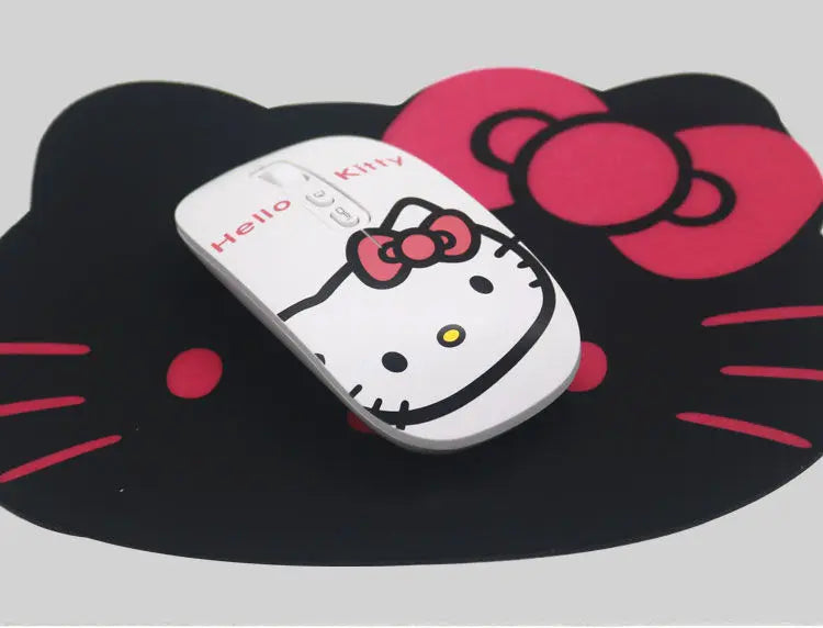 Cute cartoon character Hello kitty wireless Bluetooth dual-mode mouse Cute and fun rechargeable universal mouse Holiday gift